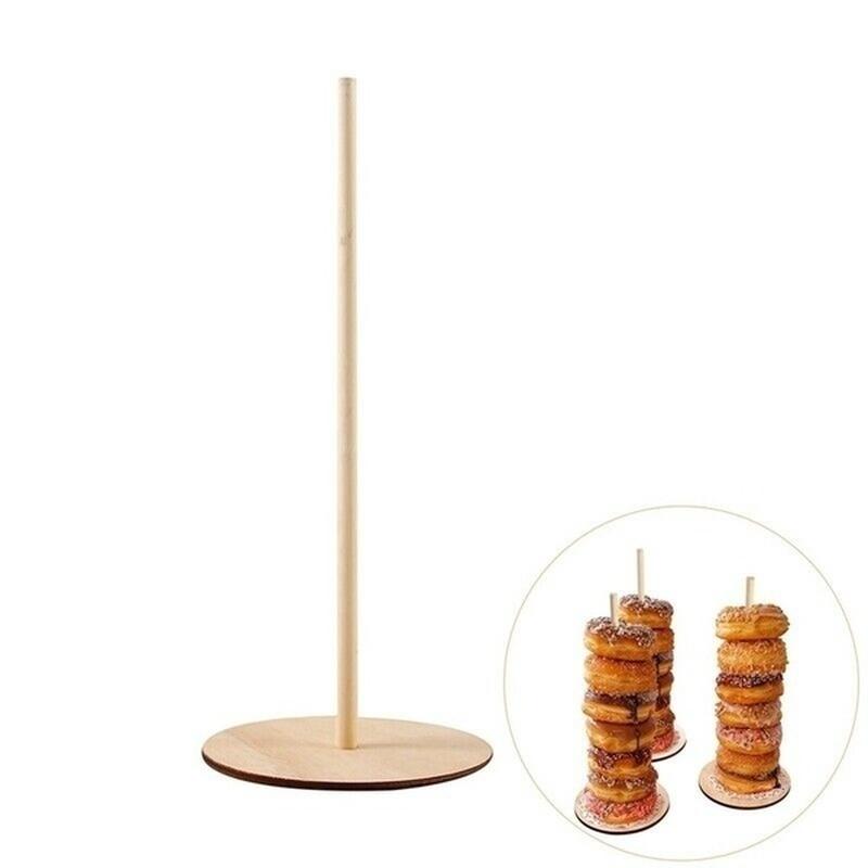 New 3Pcs/set Wooden Doughnut Stand Donut Wall Display Holder Wedding Party Decor