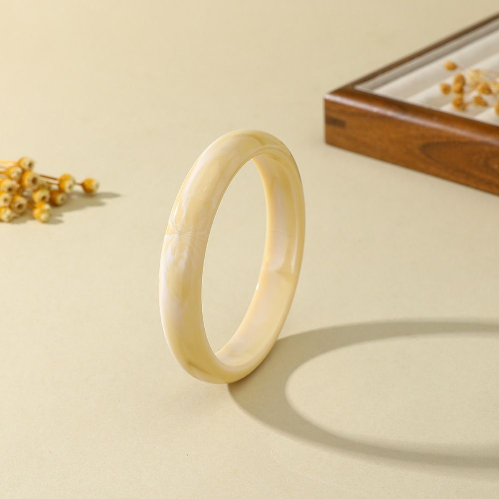 4Pcs/Set Semi Transparent Stackable Bangle Round Punk Bracelet Set Acrylic Cuff  Summer Jewelry
