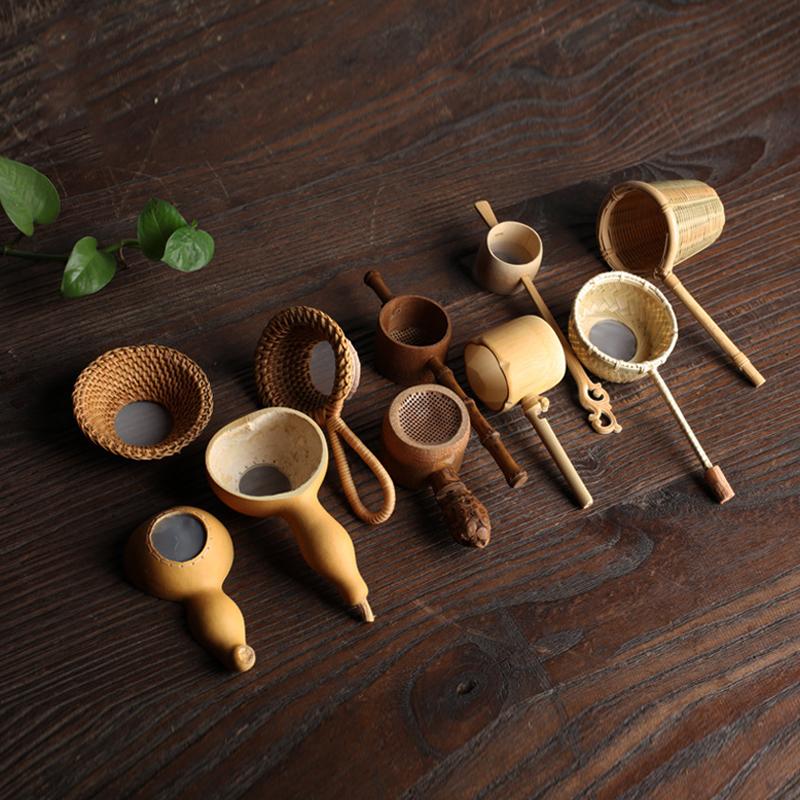 Japon Tarzı Çay Töreni Bambu Ahşap Çay Filtresi Örgü Çay Demlik Yeniden Kullanılabilir