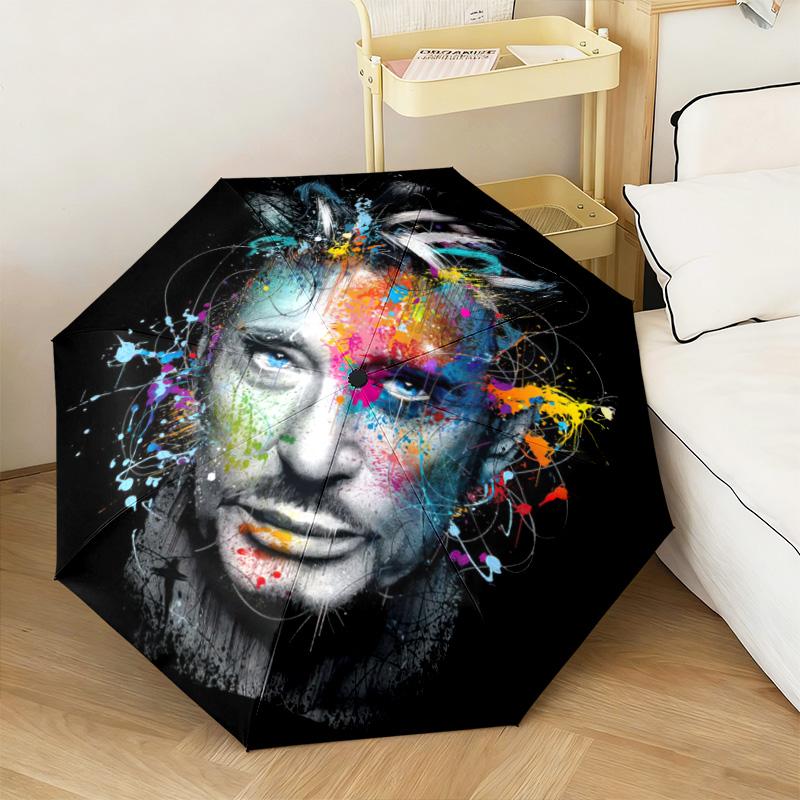 French legendary rock singer and actor Johnny Hallyday umbrella is suitable for all seasons, including home travel and outdoor activities Y13