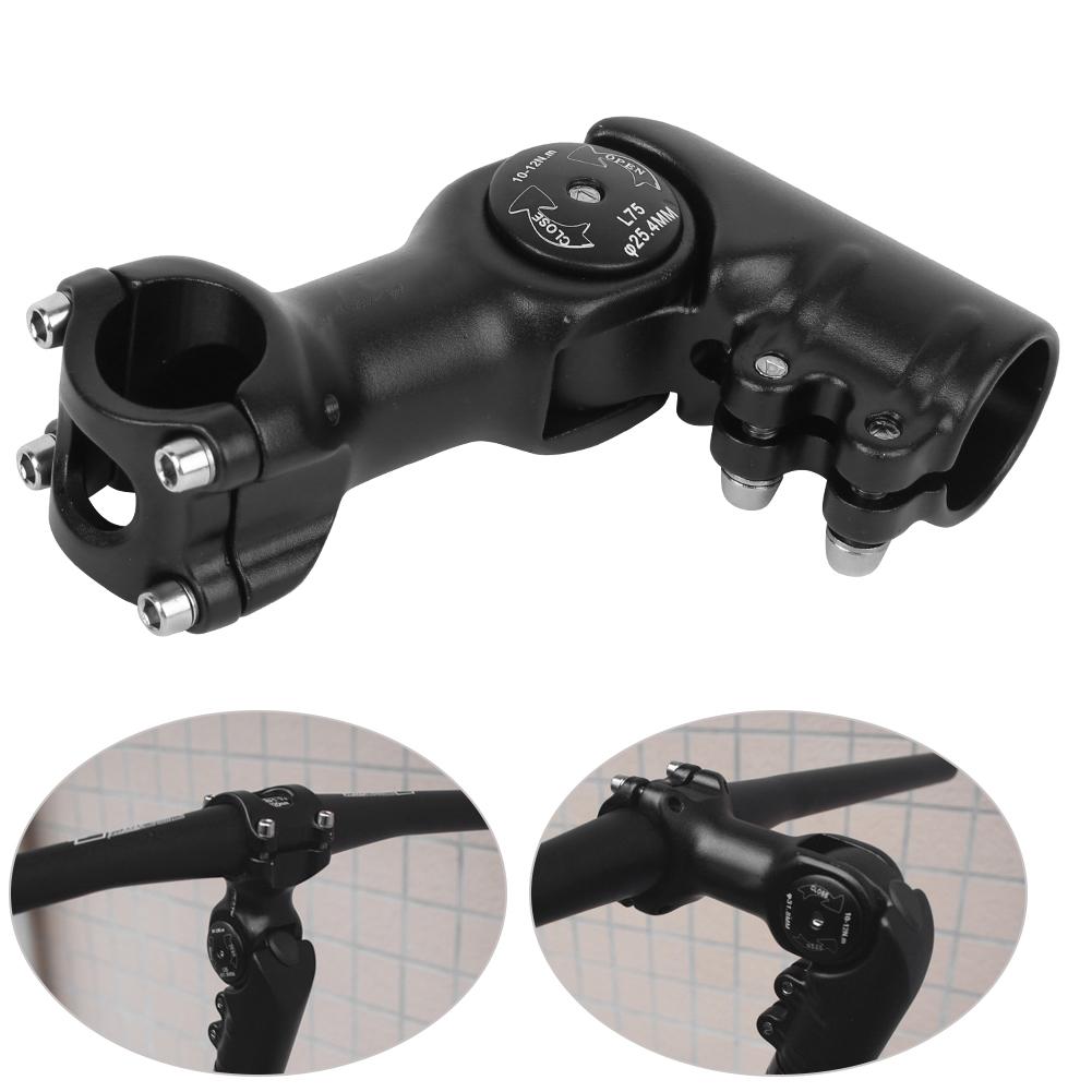 Schwarz Hochwertige 6061 T6 Aluminiumlegierung Einstellbarer Winkel Mountainbike Vorbau Modifizierter Fahrradverlängerer