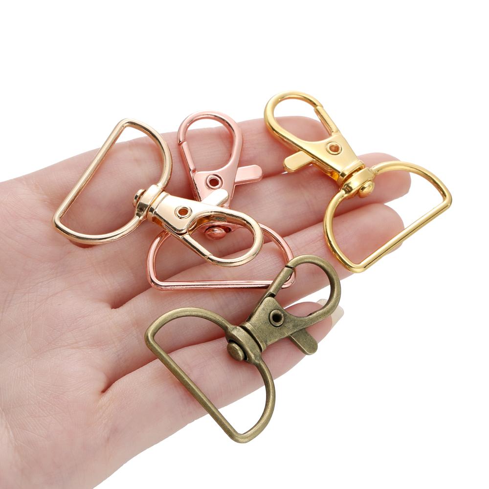 5/10Pcs Swivel Clasps D Rings Alloy Metal Lanyard Snap Hooks Clip Hook for DIY Keychain Bag Key Rings Jewelry Making Supplies