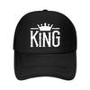 KING Printed UnisexNeutral HipHop Hat with KING Print Adjustable Strap Flat Brim Outdoor Spor Mesh Baseball Cap