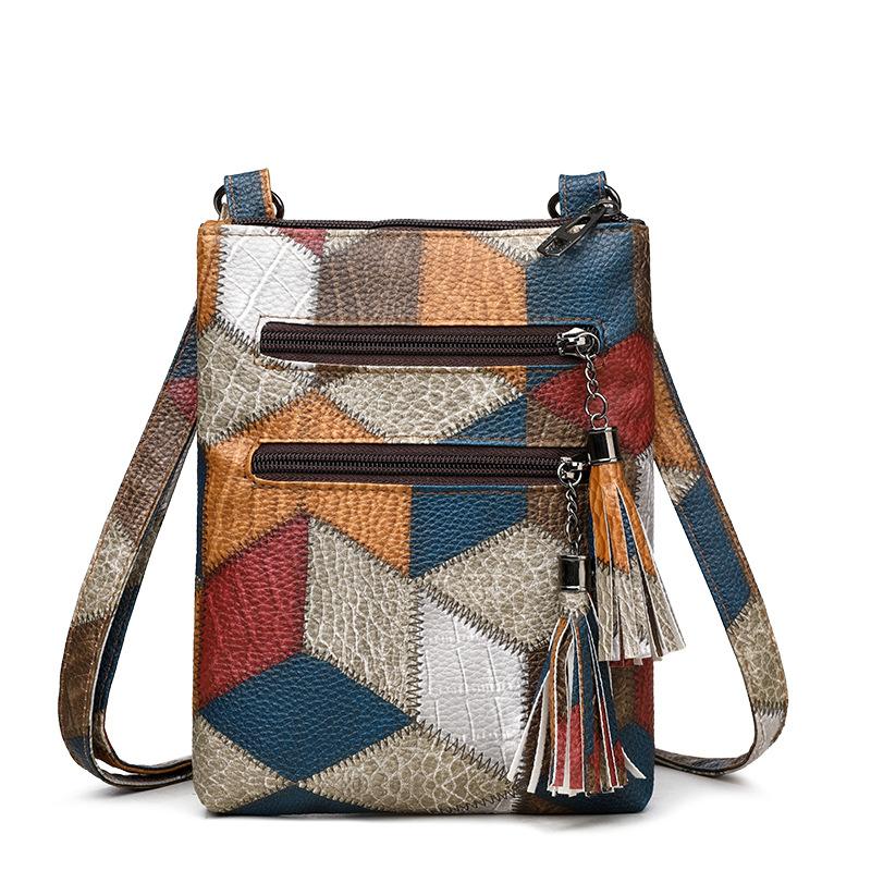 TianJinGeErLiShangMaoYouXianGongSi Vrouwelijke Mini Crossbody Tas Kleine Dames Messenger Tassen PU Leer Schoudertas Handtas Vintage Ruitpatroon Tas