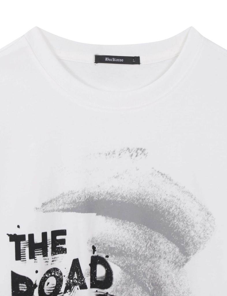 BUCKAROO Loose Fit Painting Road Lace T-Shirt Off White