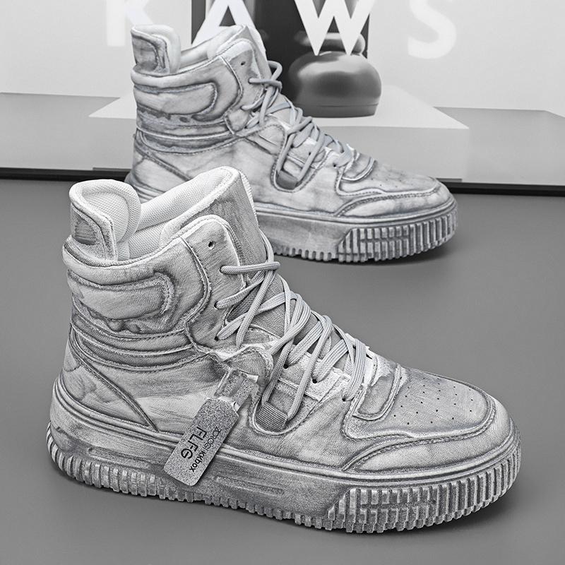 New Men and Women  Student BootsTrend Wear Resistant Two-color Couples Fashion Casual Sneakers High Top Skateboard Shoes