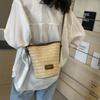 Summer Straw Bucket Bag Women's 2025 New Fashion Casual Beach Handbag Large Capacity Crossbody Woven Bag