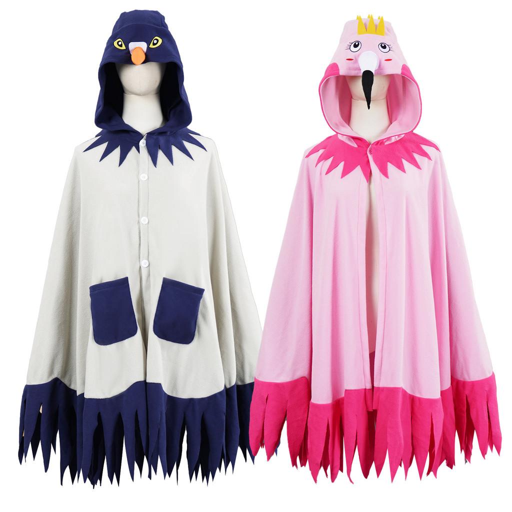 Vintage Stage Costume For Women Polyester Fluffy Flamingo Cape For Halloween Performances