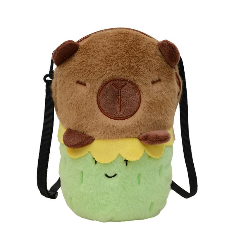 Adorable Plush Capybara Cartoon Shoulder Bag For Kids Lightweight Breathable Design