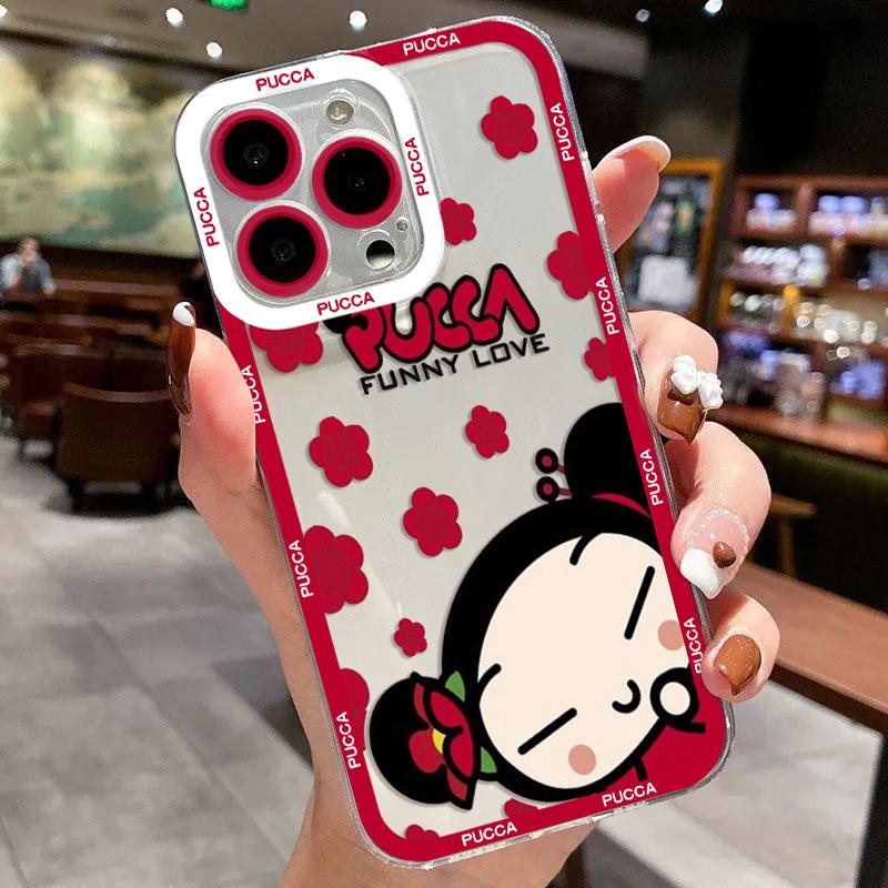 

Cartoon Puccas Garus Phone Case For iPhone 16e 16 15 14 13 12 11 Mini Pro Max X XR XSMax 8 Plus Transparent Soft TPU Back Cover iPhone 16 ProMax
