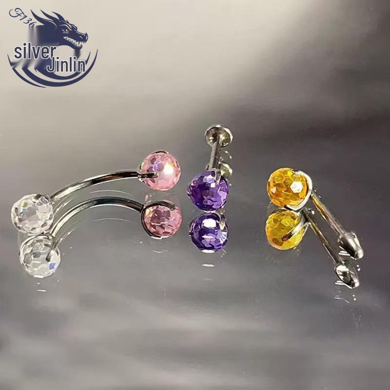 F136 Titanium Zirconia Stud Earrings: Multi-color Diamond Inlaid, Fashionable Piercing Accessories for Trendy Men & Women