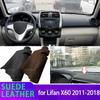 Suede Leather Dashmat Dashboard Cover Black/Brown Trument Panel Sunscreen Pad Ornaments for Lifan X60 2011-2018 2015 2016
