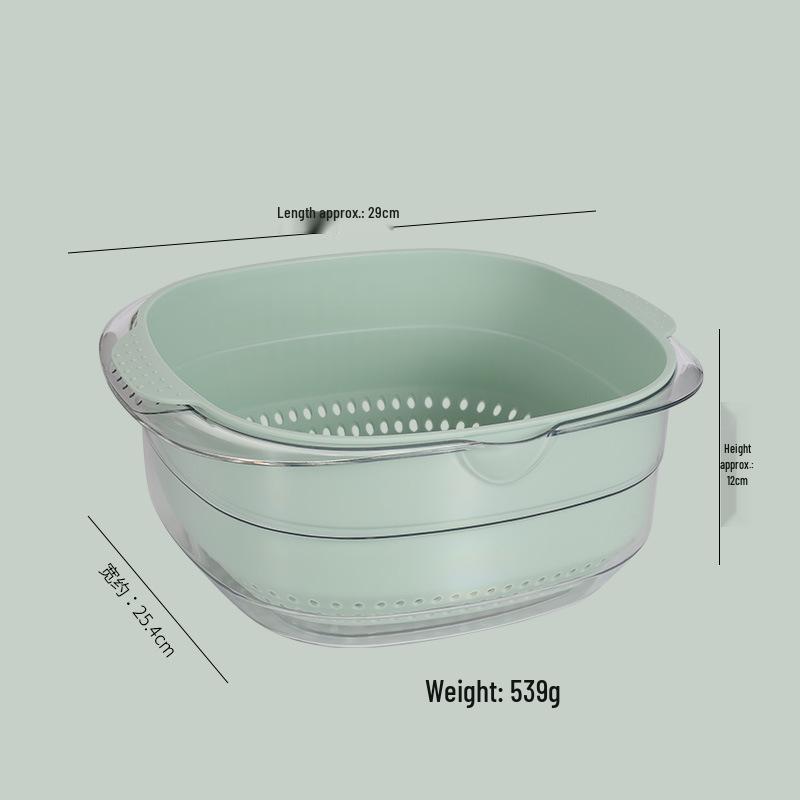 Transparent PET Plastic Multi-purpose Draining Basket - Drop-Resistant, Dustproof, Ideal for Vegetables & Fruits