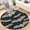 1PC Bat Night Sky Office Round Area Rug, Mat Suitable For Office, Under Office Chairs Bedroom Living Room Home Decor, Room Deco