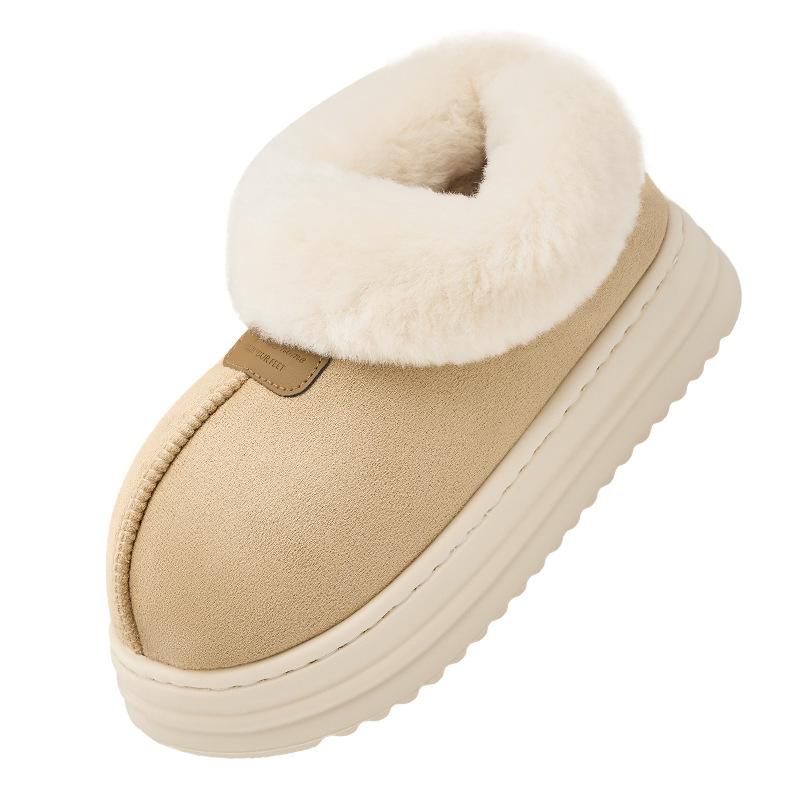 Winter Outer Wear Thick-soled Non-slip Piled Thickened Indoor Home Plush Warm and Heightened Cotton Shoes