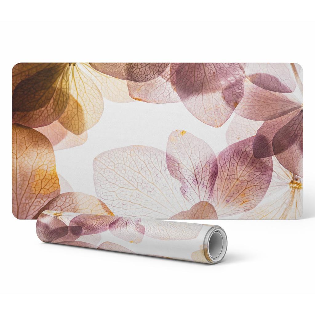 Nowoczesna Winylowa Mata Pod Myszkę Delikatne Płatki Kwiatów 120X60 Cm