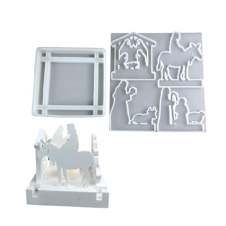

2PCS Nonstick Silicone Ornament Mold Crafting Moulds Prayer Pattern Moulds Table Decorative Molds for Any Interior Space 1