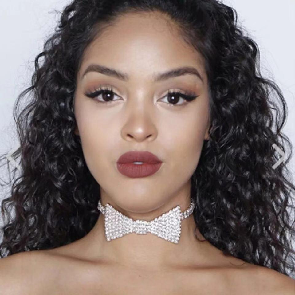 

Rhinestone Bowknot Choker Necklace - Women s Fashion Crystal Jewelry серебряный