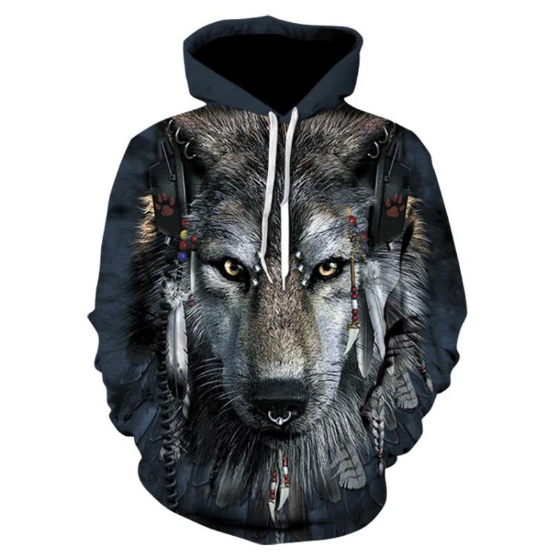 

Новые 3D-принты The Wolf Fashion для мужчин и женщин, спортивные костюмы с капюшоном с круглым вырезом, большие размеры S-7XL, Harajuku, повседневные, на все времена 6XL