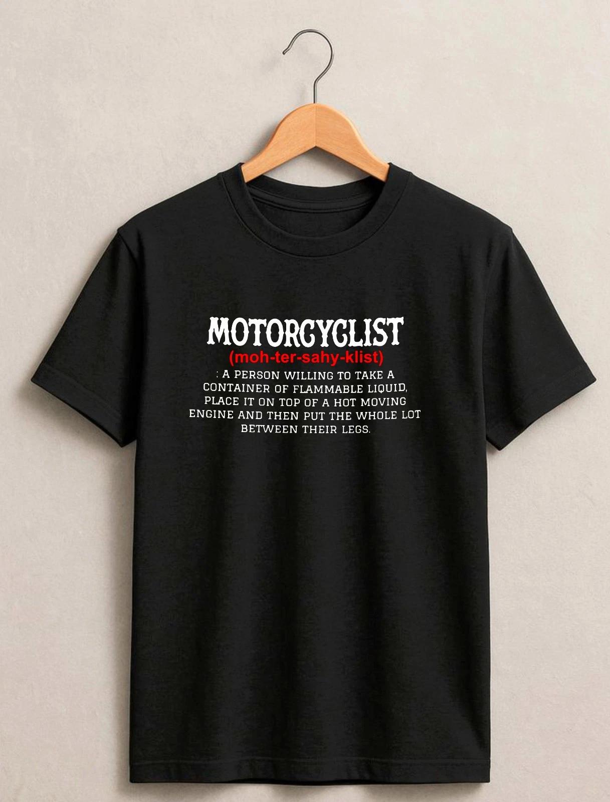 Motorcyclist Noun Definition T-Shirt, Cafe Racer Vintage Biker Moto Rider Tee M