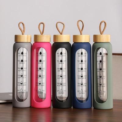 1L High Borosilicate Glass Glass Water Bottle Portable Leakproof Drinking Bottles Home Office Gym Travel Outdoor Sports Kettle
