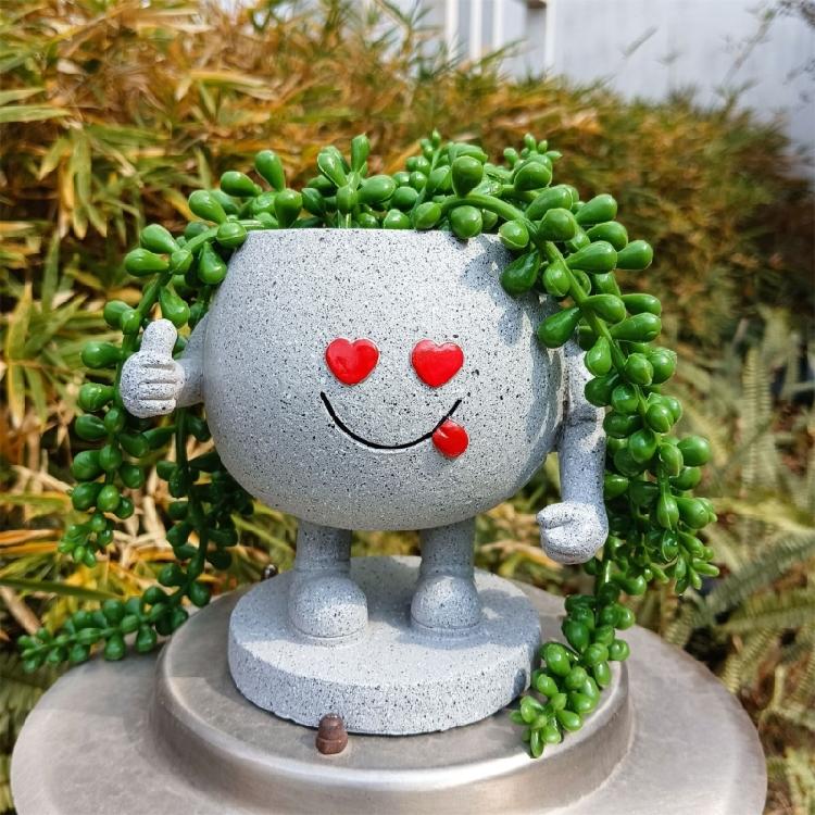 Resin Face Planter Pots Creative Head Flower Pots Succulent Planter Cute Plant