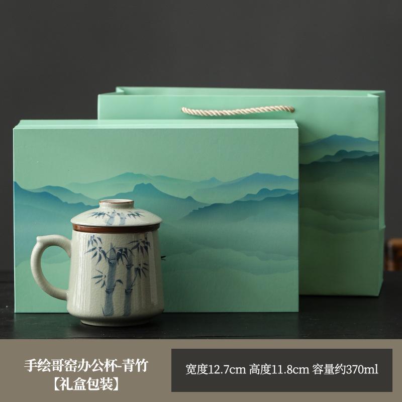 Handbemalte Keramik-Teetasse, Tee-Trenntasse, Persönliche Spezial-Bürotasse, Hochwertige Teetasse als Geschenk