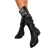 Brown V-mouth Boots Women's 2025 Autumn New Thick Heel Suede Tall Knight Boots Popular Western Pile Boots