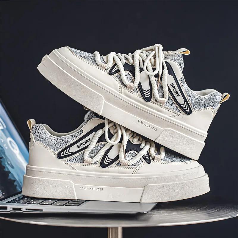 Shoes Men Sports and Leisure Male Sneakers Loafers Men's Sneakers Skateboard Apring and Autumn New Thick Bottom Casual Shoes