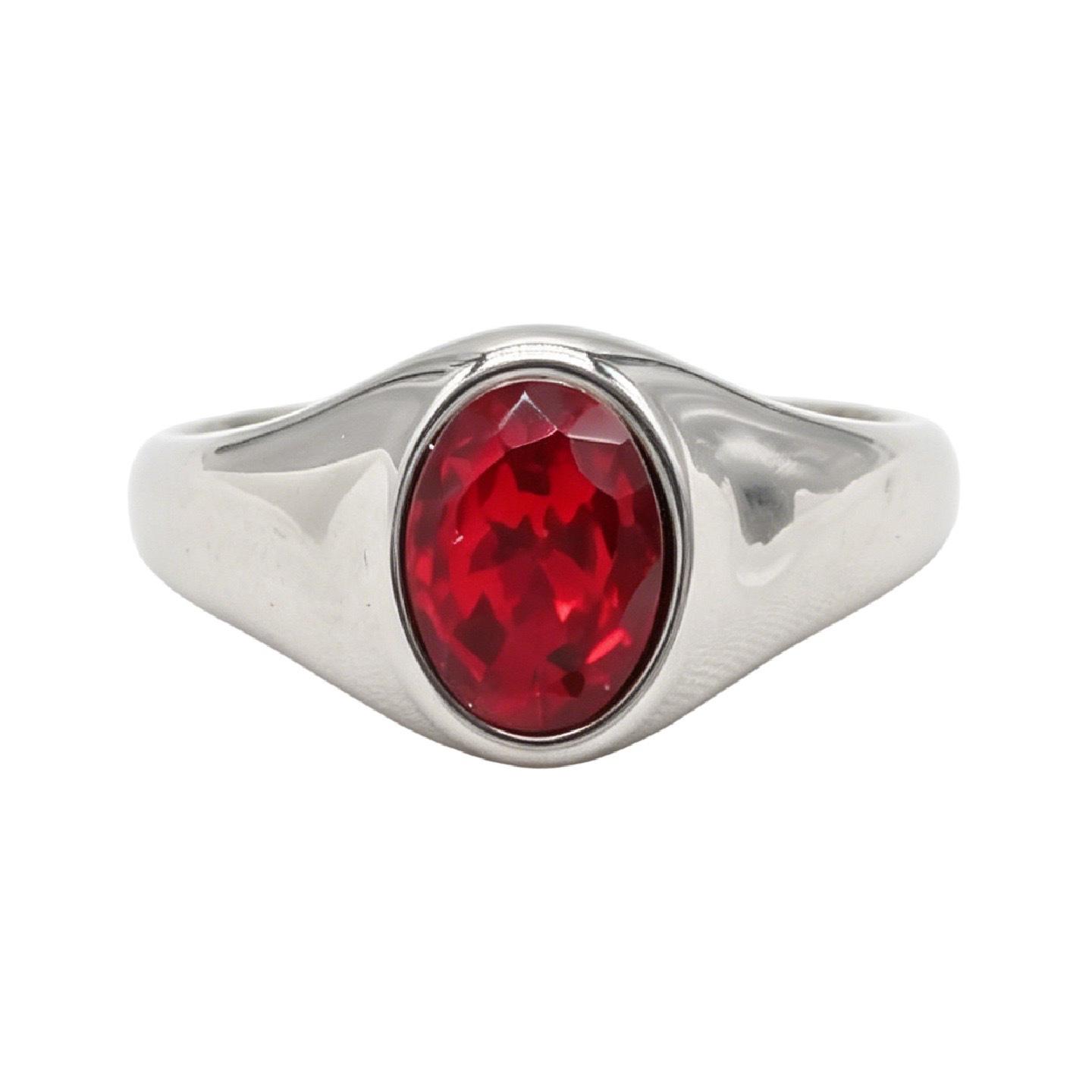2026 European and American Gemstone Ring Men s and Women s Fashion Personality Trend Simple Design Ring No. 7