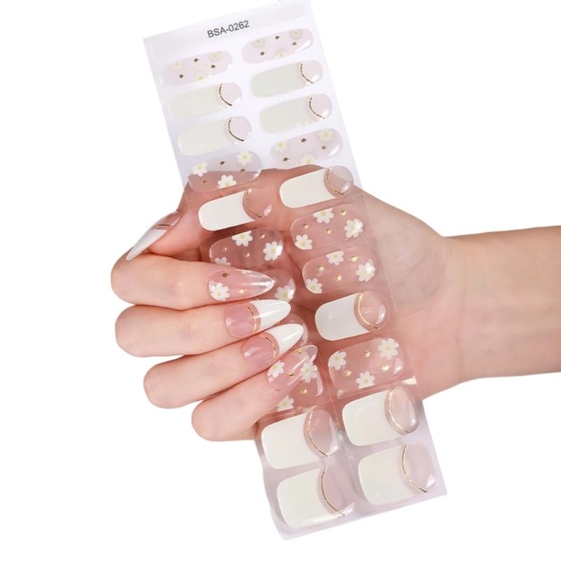 Quickly dry SelfAdhesive Nail Art Stickers Soft Waterproof Materials Gel Nail Strips For Daily Use And Special Occasions