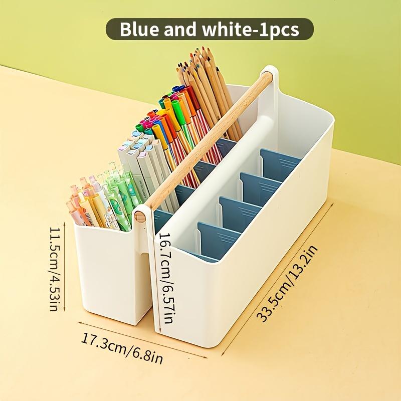 

1 шт. Портативный пластиковый органайзер для карандашей с несколькими отделениями, вставного типа, для хранения маркеров, акварельных кистей, офисных и художественных принадлежностей,