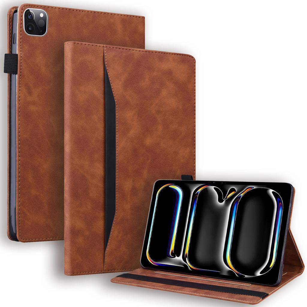 For iPad Pro 11 (2024) Case Card Slot PU Leather Stand Tablet Cover