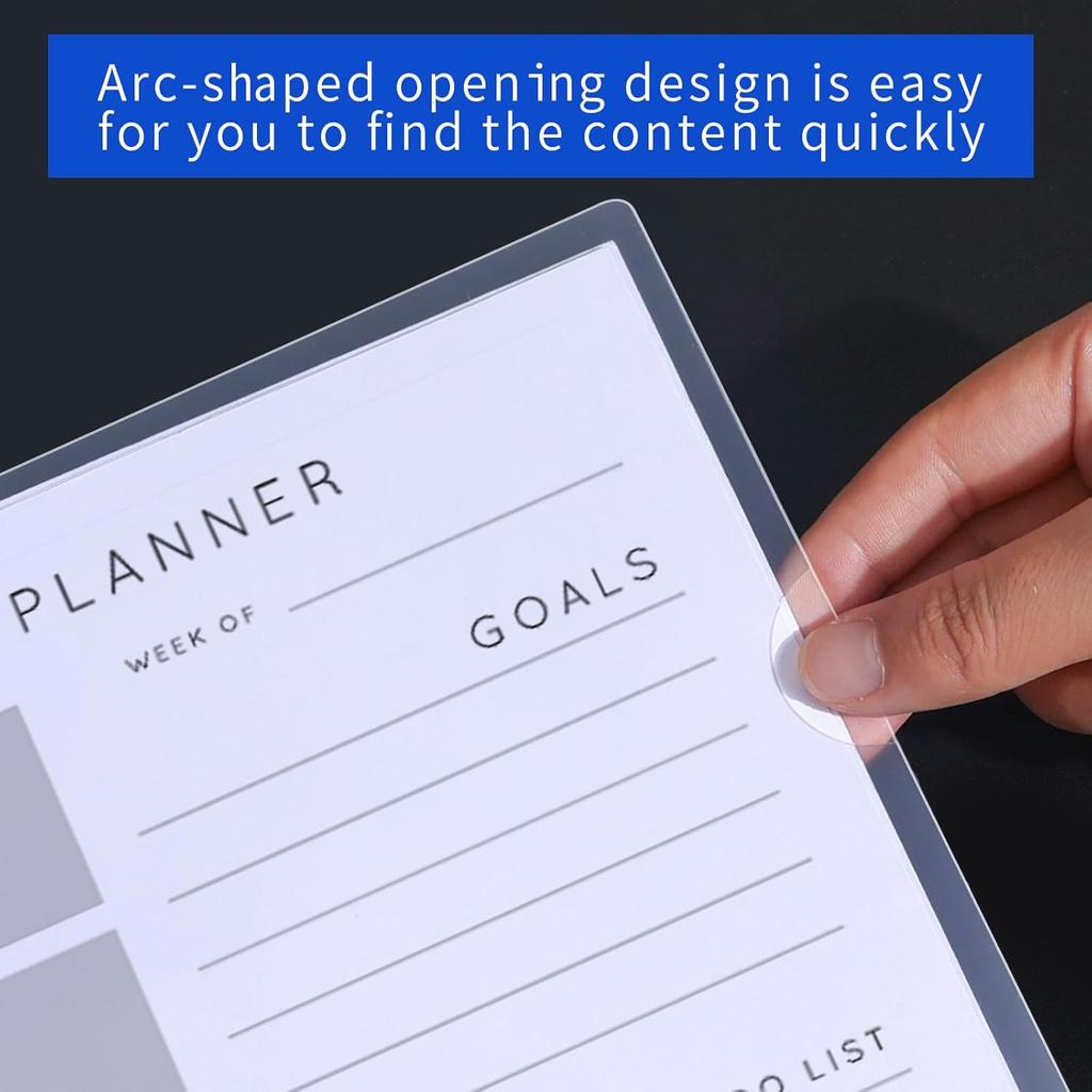 40 Stück Plastik Klare Dokumentenmappen, L-Typ Transparente Mappe Projekt-Taschen für A4/ Letter-Format, 20C (2,0 mm) Dick