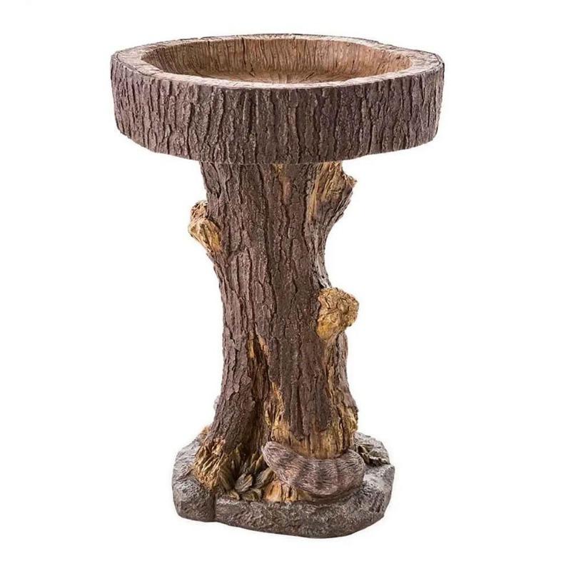 Resin Raccoon Birdbath Polyresin Antique Garden Bird Bath For Home Garden Yard Garden Decoration Outdoor Gardening Yard Decor