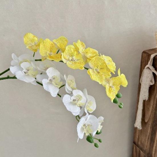 Yousheng 27.5 Inch Artificial Phalaenopsis Flower Branch 9 Full Blooms Fake Silk Orchids with Stem for Home Office Wedding