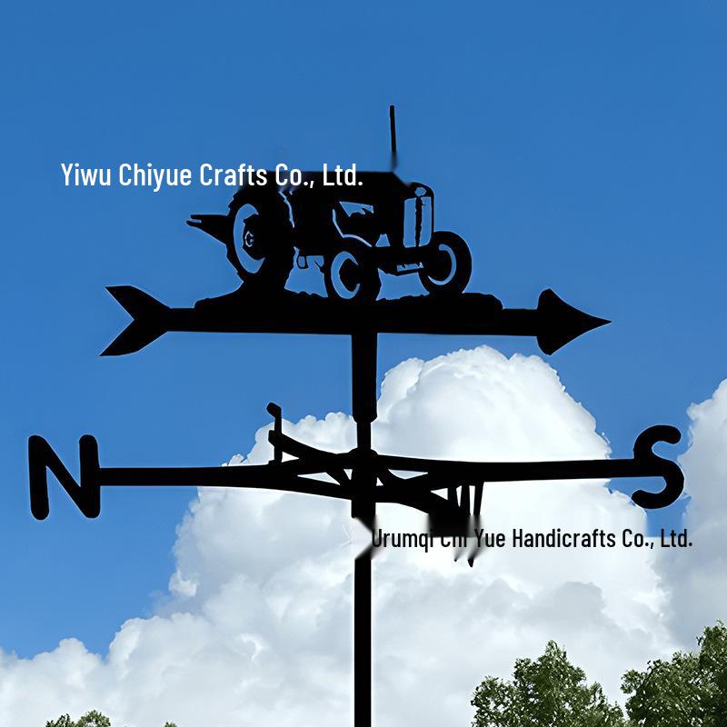 Weather Vane Ornament: Outdoor Wrought Iron Spray-Painted Roof Decoration Metal Craft