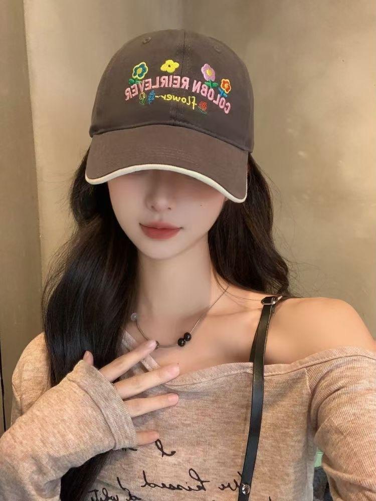 Baseball Trendy Cotton Cap For Women With Adorable Floral Embroidery And Soft Top