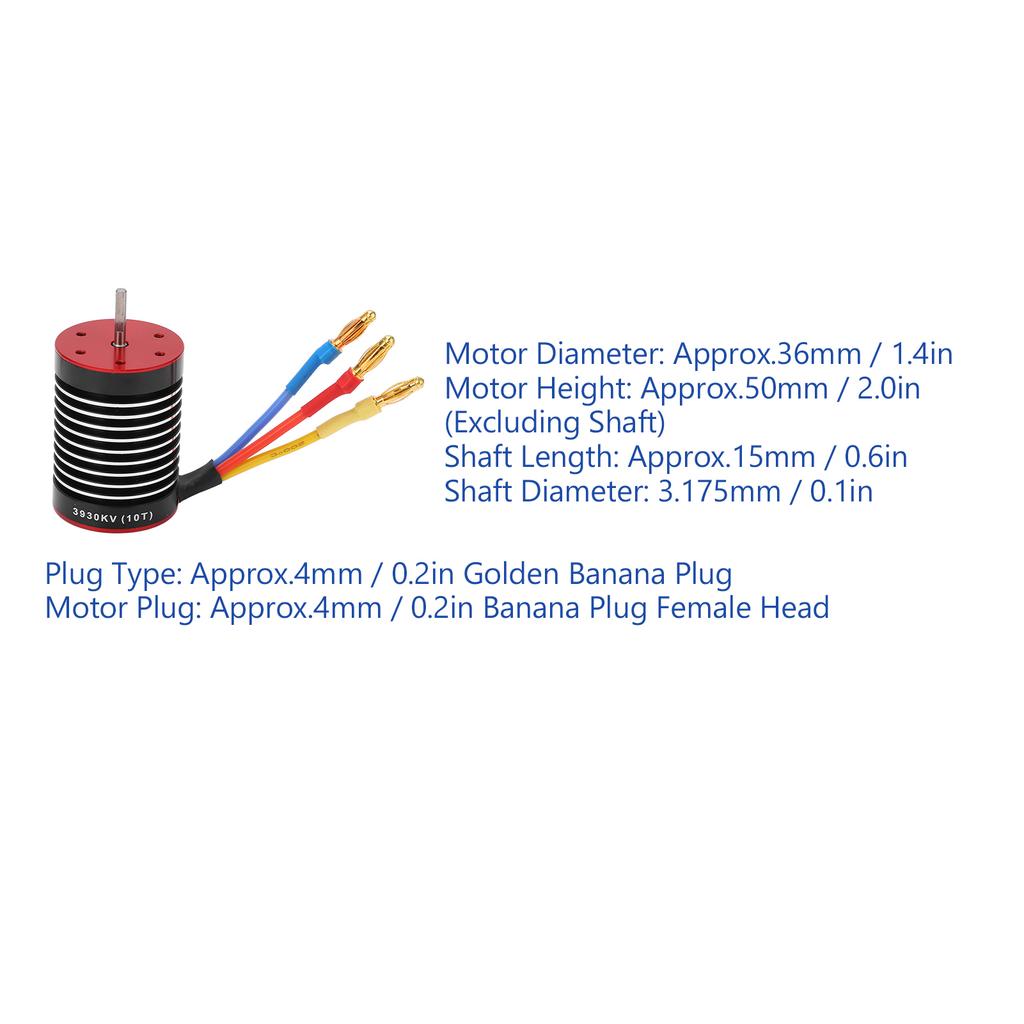 F540 3930KV Waterproof Brushless Motor Kit with 60A ESC for 1/10 RC Car Upgrade Parts