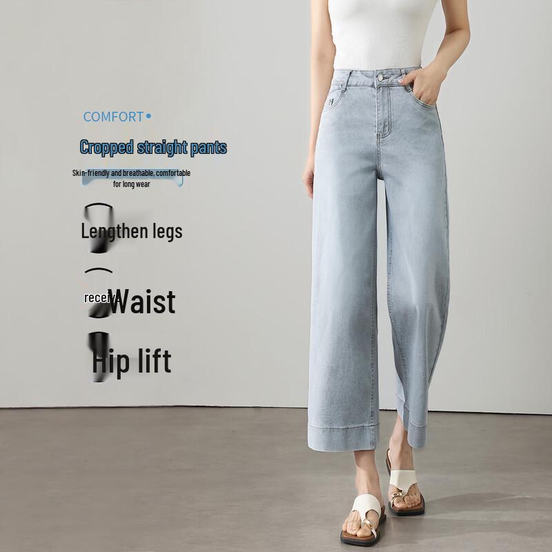 

Women s Cropped High-Waist Straight-Leg Jeans L
