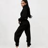 1116 European and American women's clothing velvet urban leisure sports leisure drawstring hooded trousers set