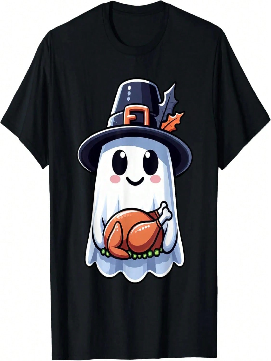 Thanksgiving Ghost Turkey Pocket Cute My Boo Halloween T-Shirt S разноцветный