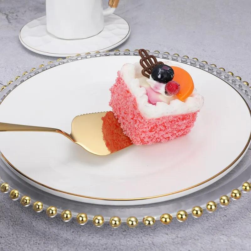 5-piece Stainless Steel Cake Spatula Fruit Two-pronged Fork Dessert Fork Pie Pizza Cheese Splitting Knife Kitchen Baking Tools