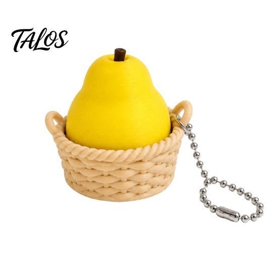 Unique Bag Decoration 3D Printed Fruit Fidget Clicker Toy with Mechanical Press, Stress Relief Keychain, Cute Vegetable Charms Sensory for Teens