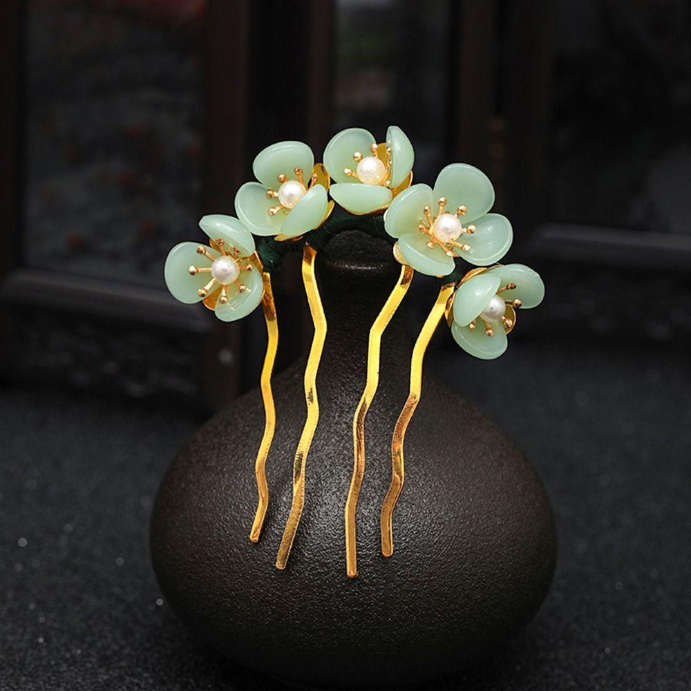 Headwear Pearl For Girls Disk Hair Flowers Hair Stick U Shaped Hairpin Hair Fork Hair Accessories