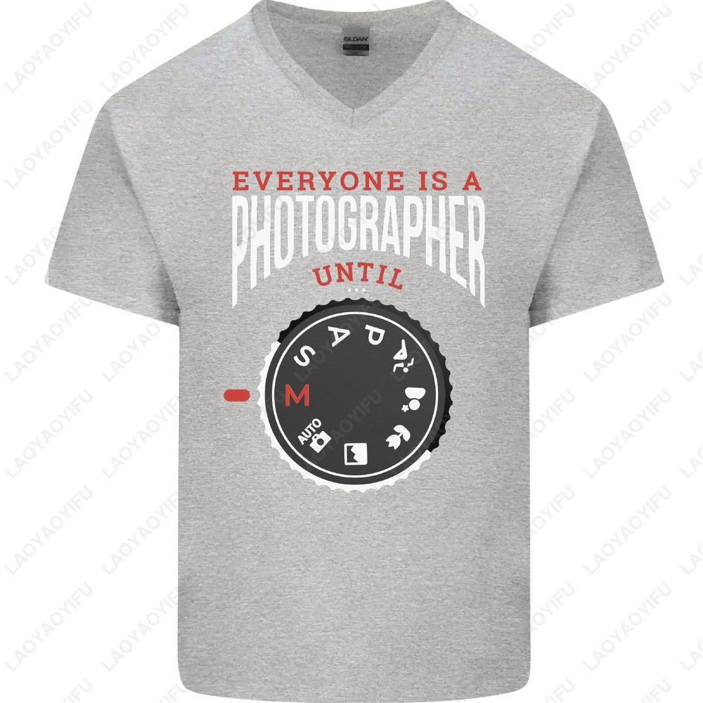 Shutter Realism Photography Satire VNeck Tee Mens Technical Cotton Sarcasm Shirt Summer Unisex Adult Classic Printed Tops