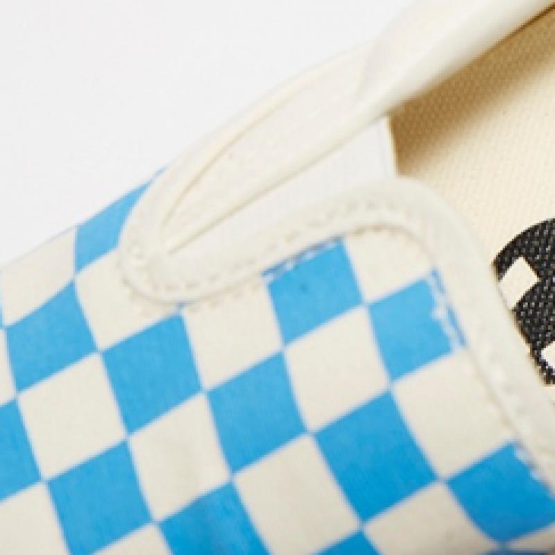 Vans Mte Slip On Issue 98   Checkerboard Cyan Blue Vn000cwa0h71
