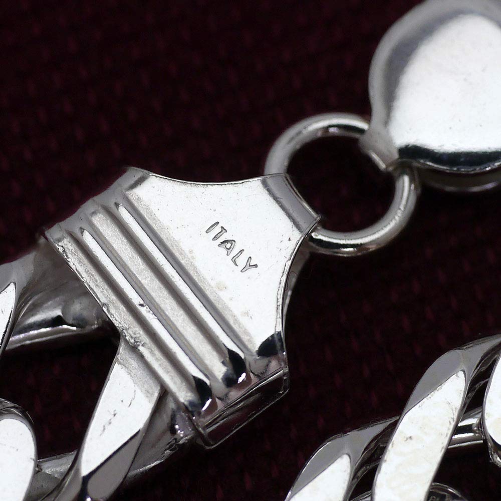 Made In Italy Silver 925 Double Kihei Necklace M1 Silver Double Width 12mm Thick Thickness Length [Silver One] Men's [White 6-sided 3.5mm 56cm]