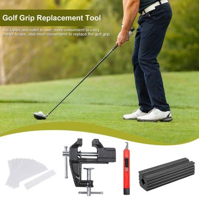 1 Set Golf Grip Replacement Tool Kit with Mini Vise Clamp Rubber