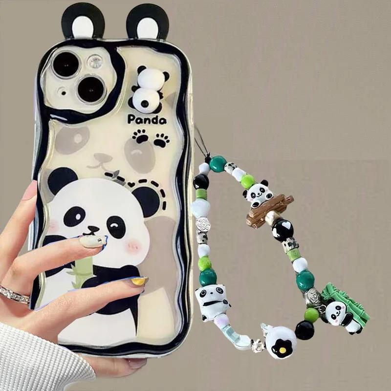 3D kreslený ucho roztomilý panda hračka řetízková pouzdro pro VIVO Y03 Y28S Y39 Y19S Y17S Y22S Y36 Y04 Y21 Y33S Y21S Y15S Y15A V29 V30 Pro kryt